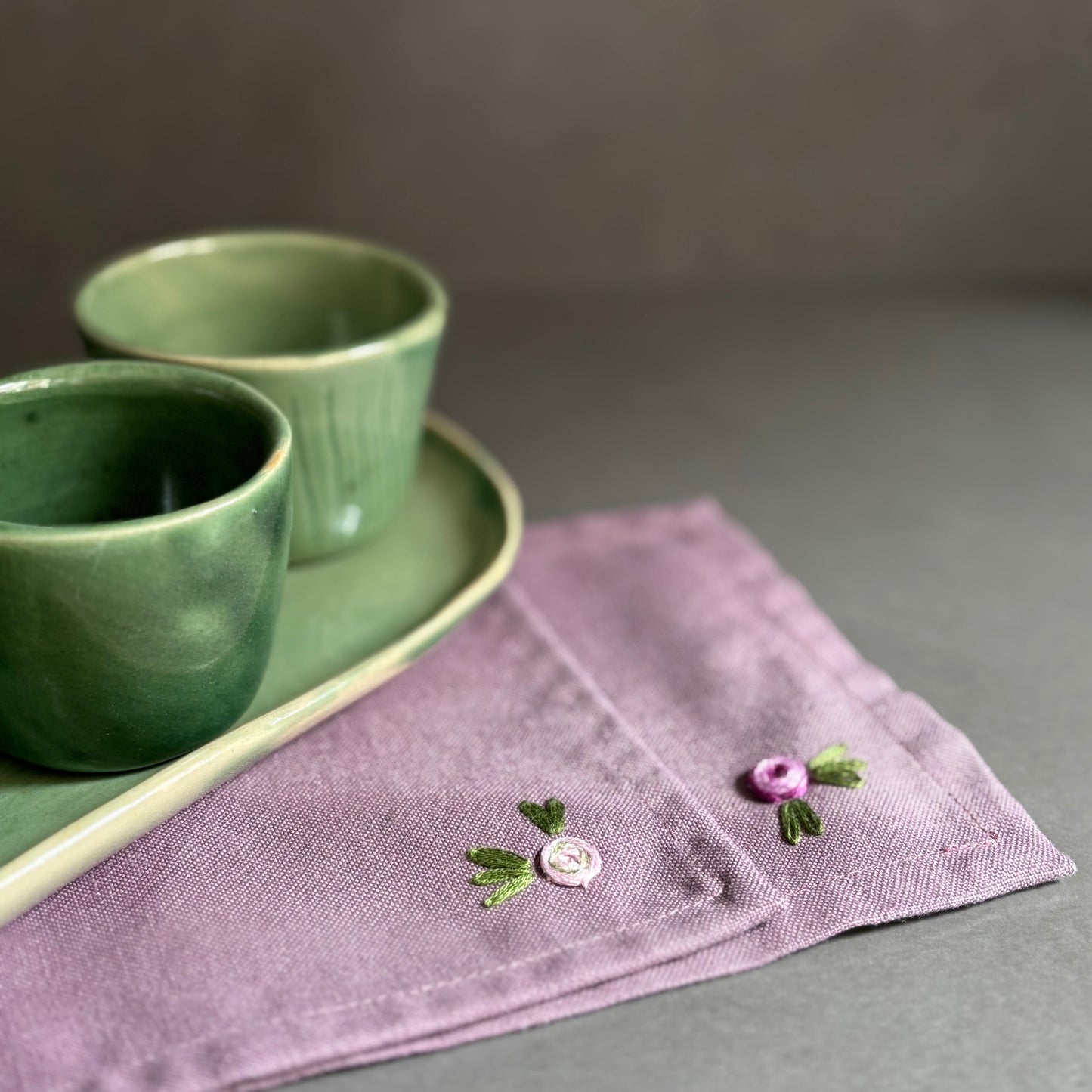 Pareja de servilletas de café