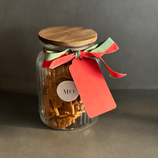 Tarro de galletas de Navidad con tarjetón